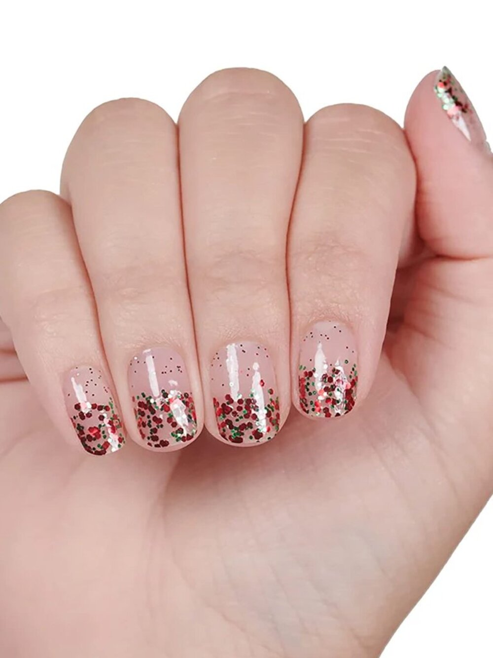 Color Street Under the Mistletoe Nail Polish Strips NWT Retired‎ Glitter Overlay